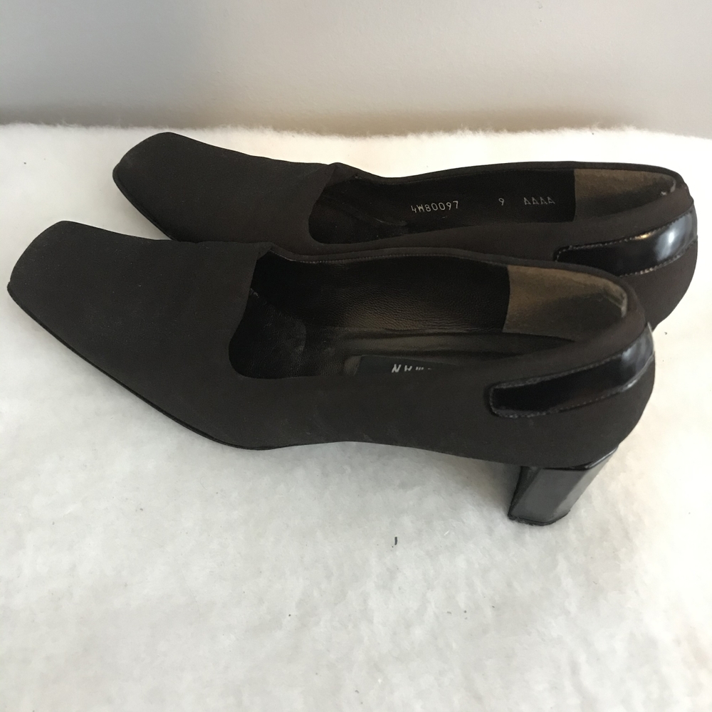 Stuart Weitzman Brown Square Toe Block Heels - image 4